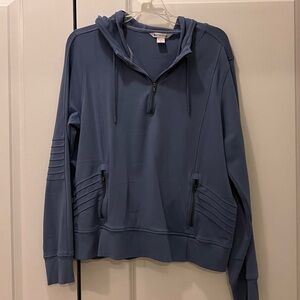 Light blue, super soft Athleta pullover with pockets and hood